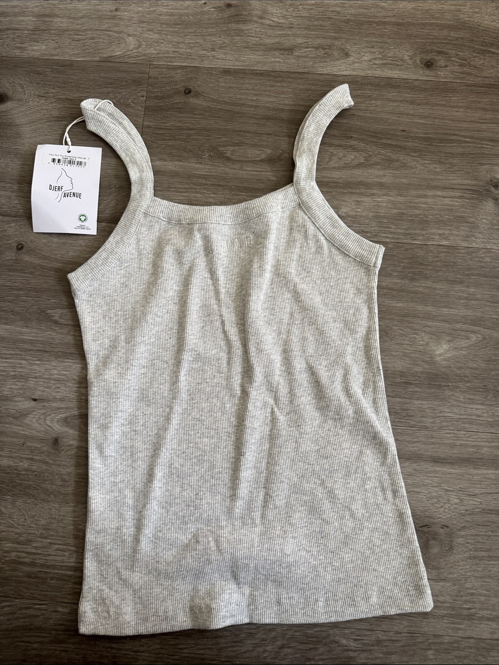 Djerf Avenue Light Gray Ribbed Tank Top
